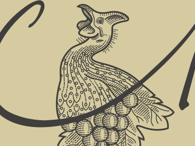 Cucina Atipica Logo carosellolab daniele simonelli dsgn embossed grapes guinea fowl illustration lines logo restaurant vector