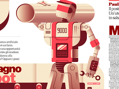 Compagno Robot Infographic daniele simonelli gradient illustration infographic newspaper red robot