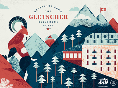 Gletscher Belvedere Hotel Postcard belvedere daniele simonelli dsgn gletscher hotel mouflon mountains swistzerland textures vector