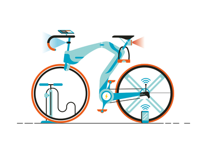 Future bike - infographic for La Repubblica bicycle bike daniele simonelli design editorial future illustration infographic newspaper