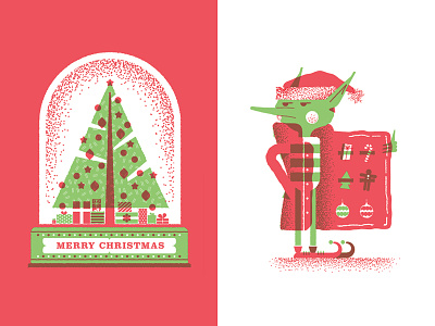 Christmas Illustration 2017 christmas tree daniele simonelli dsgn elf glass snowball greeting cards illustration merry christmas overlay overprint snow globe xmas