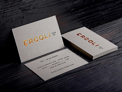 Ercoli Business Card branding business card card copper foil daniele simonelli dsgn hot foil letterpress logo restaurant