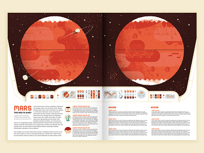 MARS spread daniele simonelli dsgn editorial illustration illustration layout mars planet space spread
