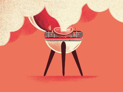 Non c'è fumo senza arrosto barbecue daniele simonelli dsgn illustration meat proverb roast smoke