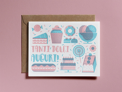Sweet wishes birthday cake card dsgn icecram letterpress muffin overlay sweet sweets