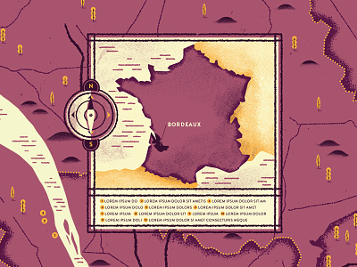 Bordeaux map bordeaux compass dsgn france illustration key map