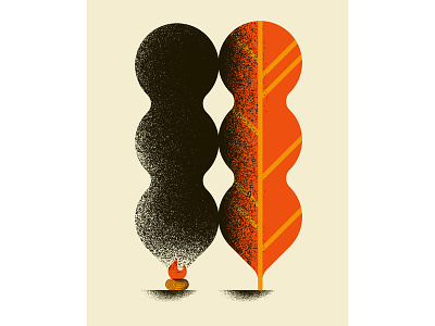 Contamination concept illustration daniele simonelli dsgn fire geometric illustration poster shapes smoke texture tree wood