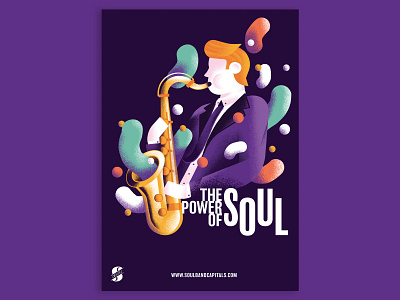 The Power of Soul band daniele simonelli dsgn illustration jazz music music poster poster sax saxophone saxophonist soul