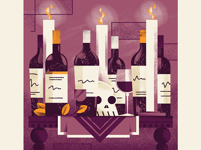 WineExpress - Cult Napa Cabernet Sampler bottles candles cult daniele simonelli dsgn illustration rite skull texture vector wine wine bottle