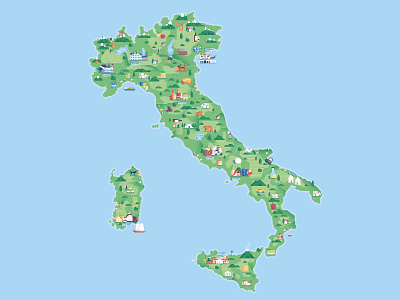 Nutella gemella - Italy Map daniele simonelli dsgn ferrero illustrated map illustration italy italy map map nutella texture vector