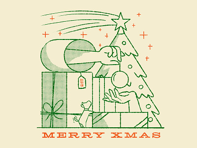 Merry Christmas christmas tree daniele simonelli gift giving illustration merry christmas sketch to give tree xmass