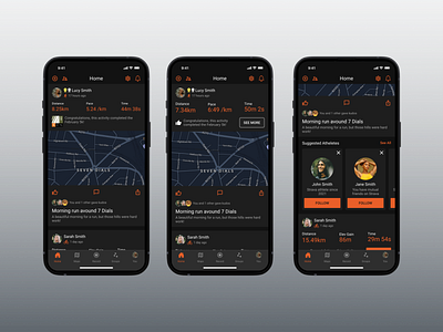 Strava Dark Theme design accessbility app design exercise feed mobile stats strava strava app ui ux