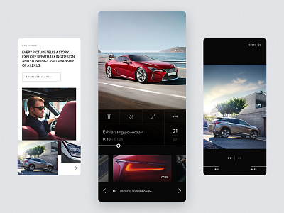 Mobile video component & gallery design art direction automotive design cars design digital gallery graphic design interaction design mobile responsive ui ui deisgn ux ux design video web web design website