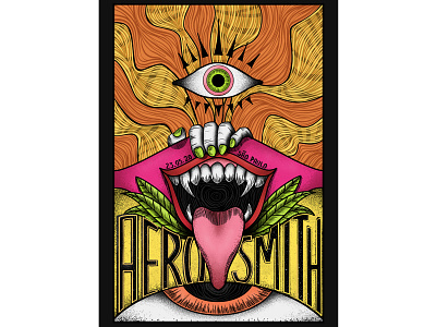 Aerosmith's gig poster aerosmith art band digitalart gigposter illustration rock textures