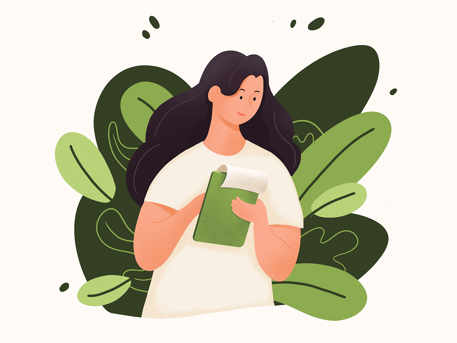 Girl with plant by Lena Grimalkin on Dribbble