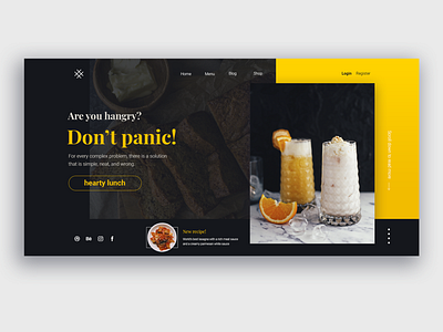 Don't panic! branding design food restaraunt ui ux vector