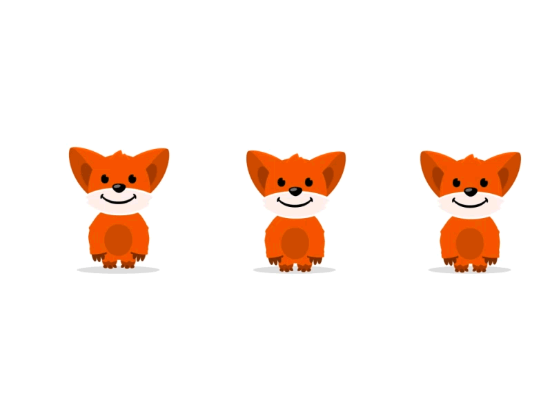 Fox Creature - swipe reaction animation animation 2d charachter design character charcter design game illustration mobile swipe ui ux vector