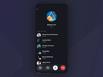 Group Calls 2020 animation apps calls dark mobile ui