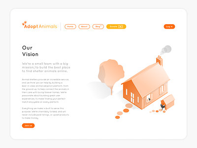 Adopt Animals - Mission Statement about page about us animals charity design figma illustration mission statement