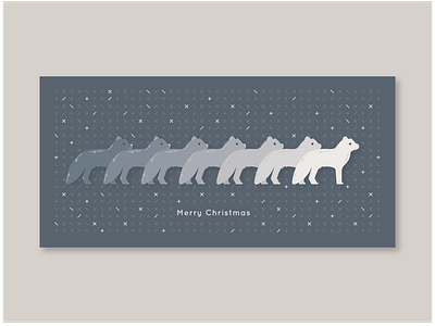 Arctic Fox Christmas Postcard