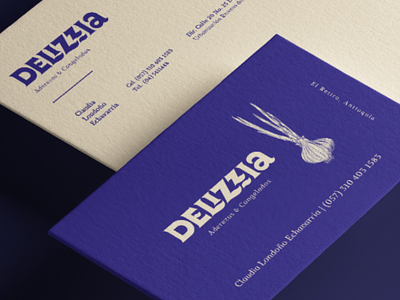 Delizzia branding blue branding deliciois food garlic lettering logotype wordmark