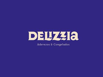 Delizzia blue branding deliciois food garlic lettering logotype wordmark