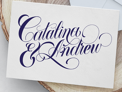 Catalina & Andrew beauty calligraphy copperplate delicate lettering ornaments swash wedding