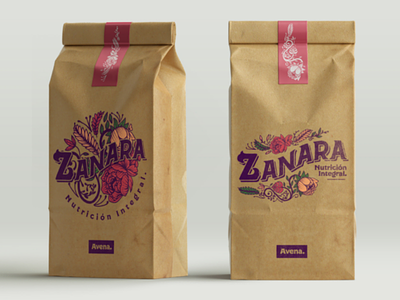 Zanara branding branding colombian design design graphic design hand made healthy food hipster illustration latin american lettering organic type