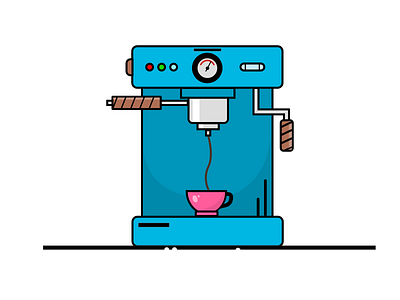Coffee Machine Illustration adobe illustrator animation branding flat icon illustration illustration art illustrator illustrator cc logo ux vector vector art website xd design