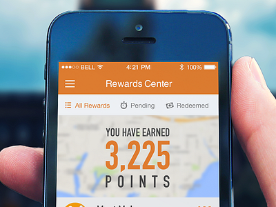 Points Summary flat interactive ios ios7 map mobile points ui