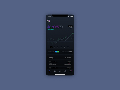 Conceptualizing an OLED/"Pro" them crypto financial fintech ios iphone mobile stocks ui