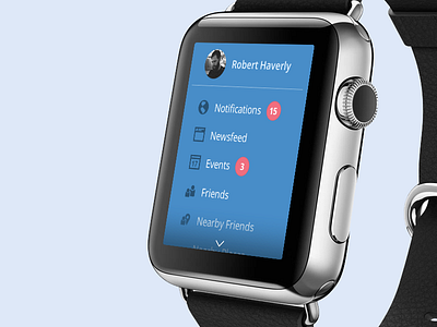Facebook Apple Watch UX exploration apple apple watch facebook mobile social ui watch wearable