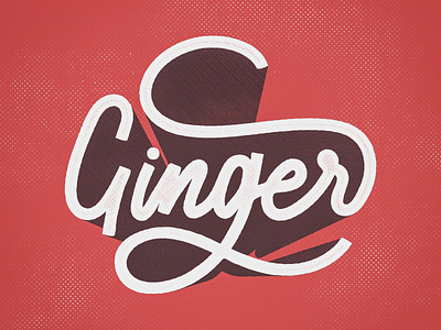 Ginger 3d handlettering handmade type handmadefont illustration lettering red retro type typography
