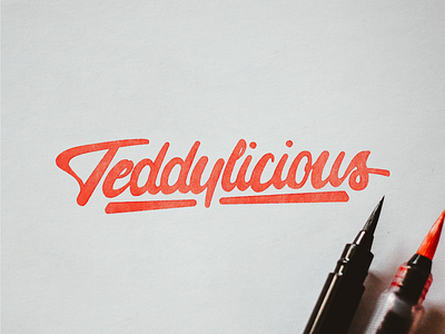 Teddylicious vol. 1 branding design handlettering handmade type handmadefont lettering red retro type typography