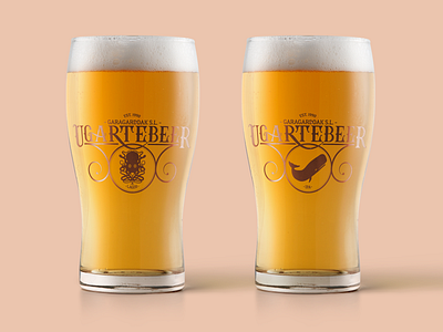 Ugartebeer Glasses beer beer bottle branding design handlettering handmade type handmadefont lettering logo type typography