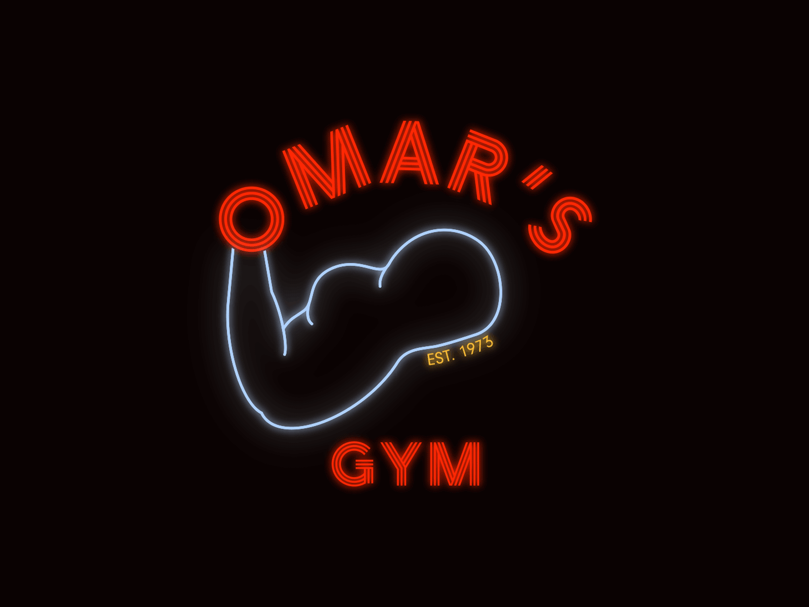 Omar's Gym animation branding design illustration logo