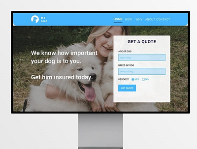 My Dog - Insurance Company For Dogs branding design mockup ui uiux user experience userinterface website