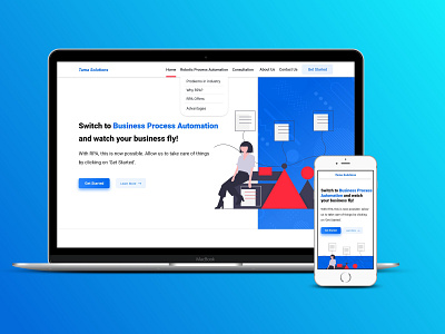 RPA TamaSolutions Landing page design mockup ui uiux user experience user interface userinterface ux website website design
