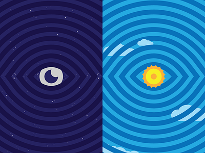 Seeing Both Sides contrast design eyes flat graphic design illustration moon sun trippy vector