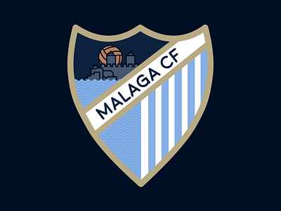 Malaga CF Crest branding design illustration logo vector