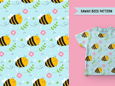 Kawaii Bees Pattern