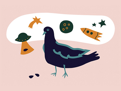 Pigeon character design drawing illustration pigeon postcard postcard design