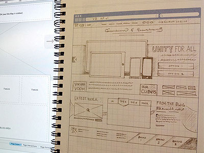 Vim Interactive homepage concept homepage sketch wireframe