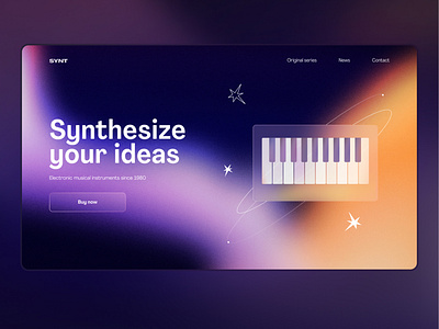Synt Music brightness colors concept design glass gradient illustraion music ui ux webdesign website