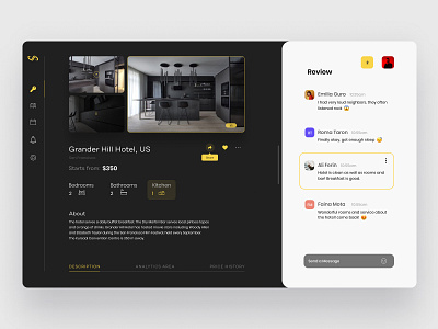 Dashboard - Real property apartment black booking clean colors creative dashboad design flat hotel interior minimal page property room ui ux web