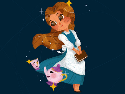 Belle beautyandthebeast childrens book design fairytales illustration