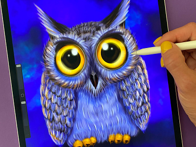 Cute wild owl bird cartoon character cartoons cute animal digital illustration digital painting digitalart illustration ipad art ipadproart owl owl illustration procreate procreate art shutterstock typography video