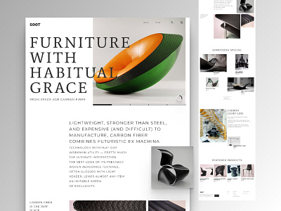 Designer carbon furniture online store carbon carbon fiber e commerce grids minimalism ui ux web