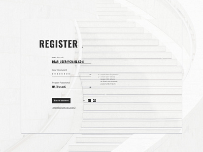Minimalist Register Form design figma form minimalism typogaphy ui ux