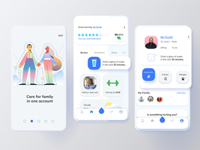 Water Reminding App to Sixty Hydration Monitor design figma ios app user interface